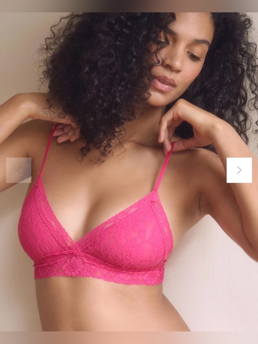 Anthropologie Lace Triangle Bra in Raspberry (MEDIUM)($38)